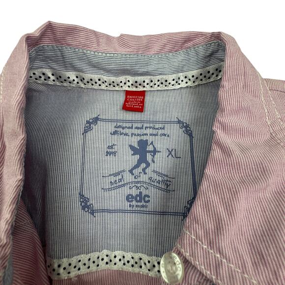 EDC by Esprit VTG Preppy Western Button Down Tunic/Mini Dress Women's Size XL - Picture 4 of 6